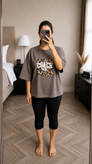 تیشرت زنانه لش طرح Coach پلنگی