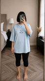 تیشرت لانگ اورسایز زنانه طرح نهنگ